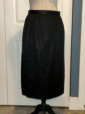 Vintage Satin Style Midi Skirt Union Made Black by Stephen O’Grady
